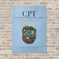 Thumbnail for Cape Town International Airport CPT vertical canvas print - no frame - light blue background