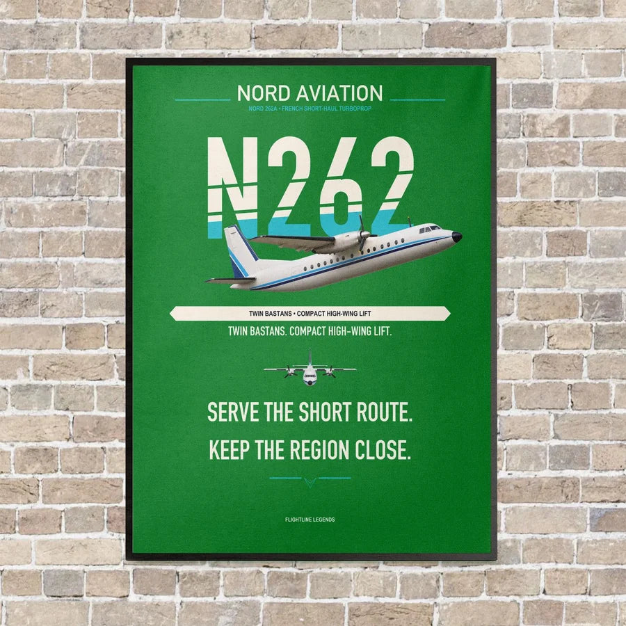 Nord 262A vertical canvas print - framed - green background
