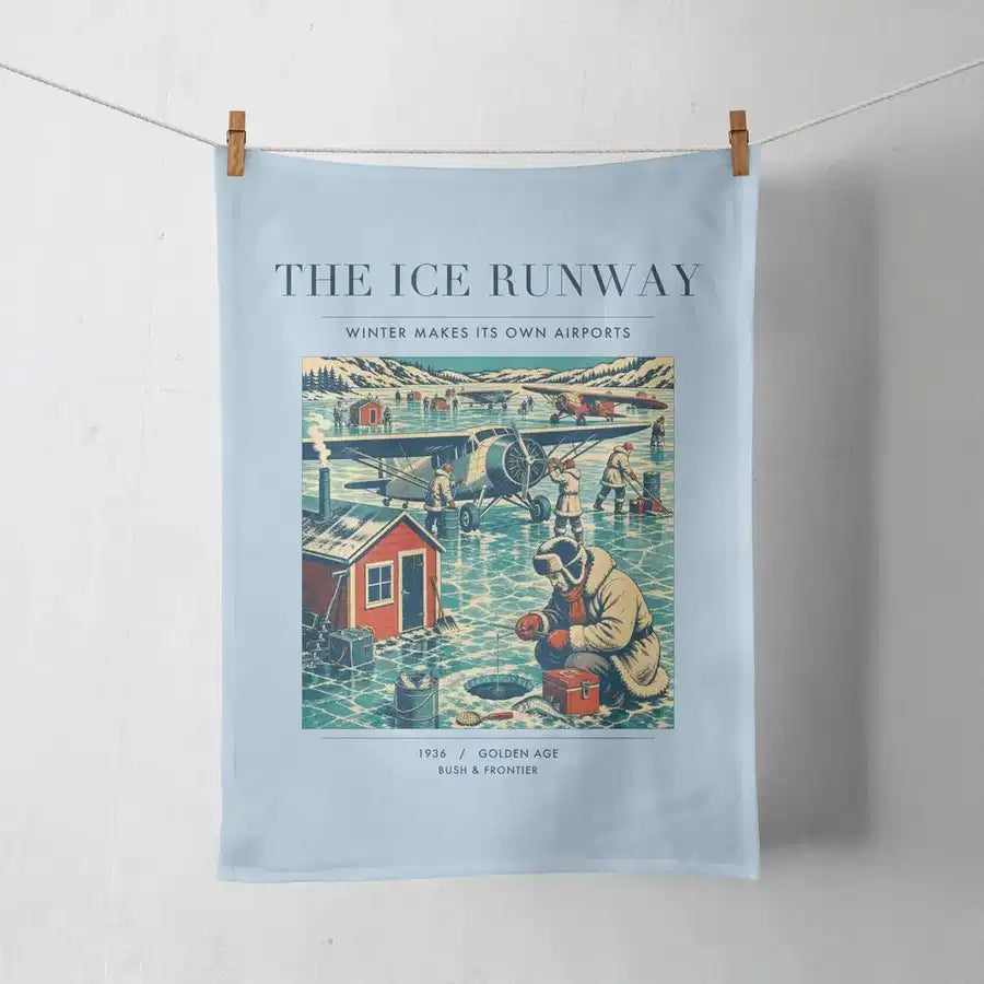 VINTAGE G4041 - The Ice Runway - Designed Towels design on lightblue