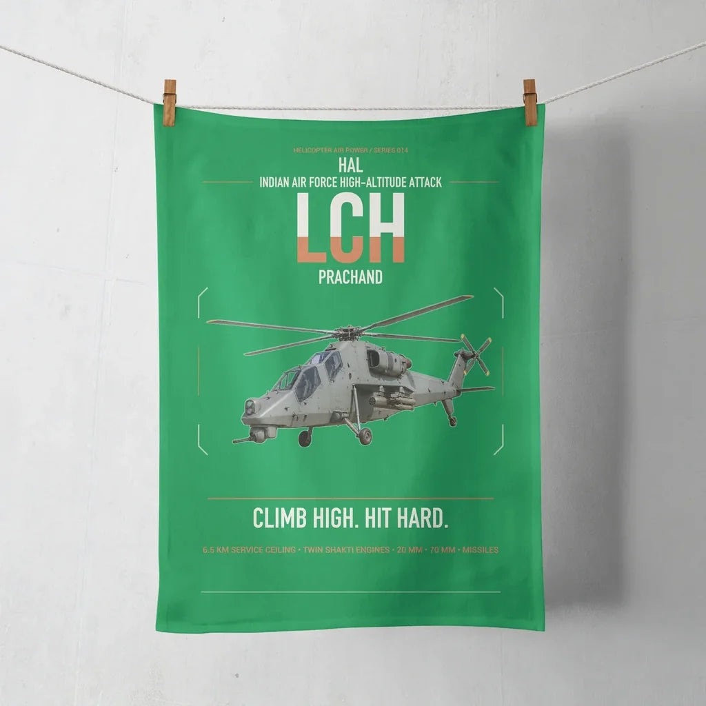 HAL LCH Prachand design on green towel