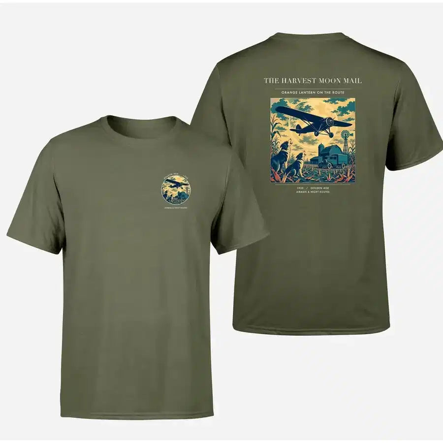 VINTAGE G4479 - The Harvest Moon Mail - Double-Side T-Shirt design on greenarmy double side t shirt