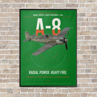 Thumbnail for Focke-Wulf Fw 190A-8 vertical canvas print - framed - green background