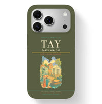 Thumbnail for Tartu Airport (TAY) design on green army iPhone 17 Pro MagSafe case