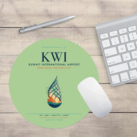 Thumbnail for Kuwait International Airport (KWI) design on light green round mouse pad