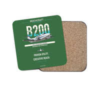 Thumbnail for Beechcraft King Air B200 design on green 1 piece coaster