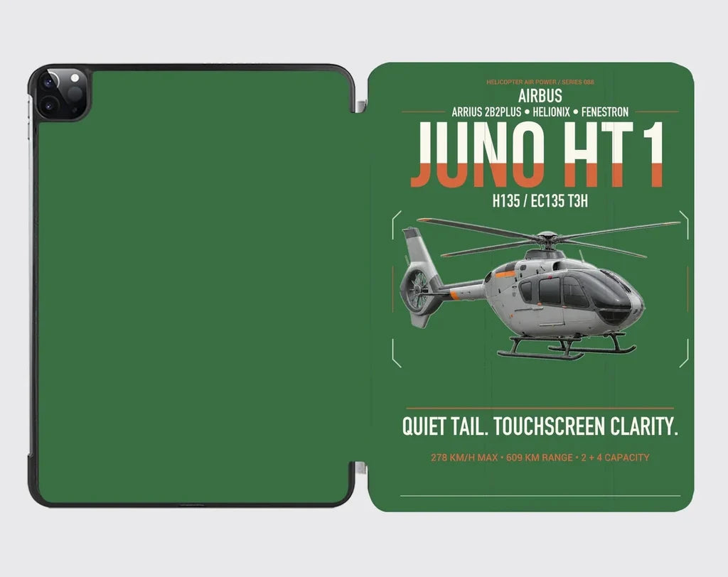Airbus H135 Juno HT1 design on green ipad tablet case