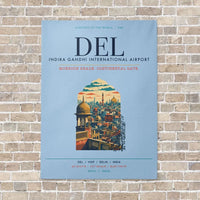 Thumbnail for Indira Gandhi International Airport Delhi DEL vertical canvas print - no frame - light blue background
