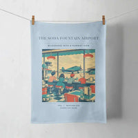 Thumbnail for VINTAGE G4247 - The Soda Fountain Airport - Designed Towels design on lightblue