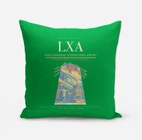 Thumbnail for Lhasa Gonggar International Airport (LXA) design on green pillow