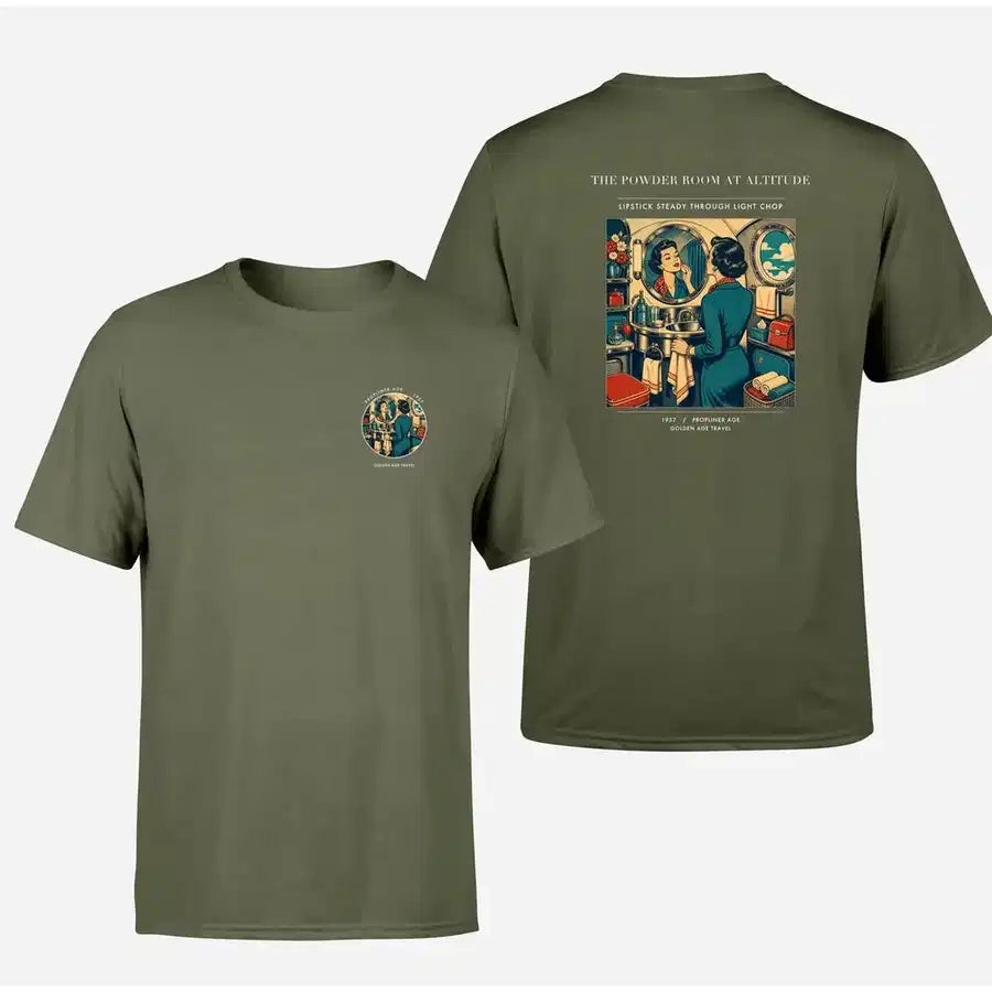 VINTAGE G4305 - The Powder Room At Altitude - Double-Side T-Shirt design on greenarmy double side t shirt