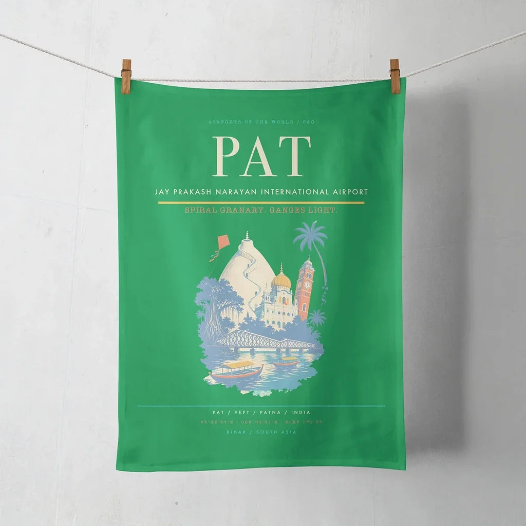 Jay Prakash Narayan International Airport (PAT) design on green towel