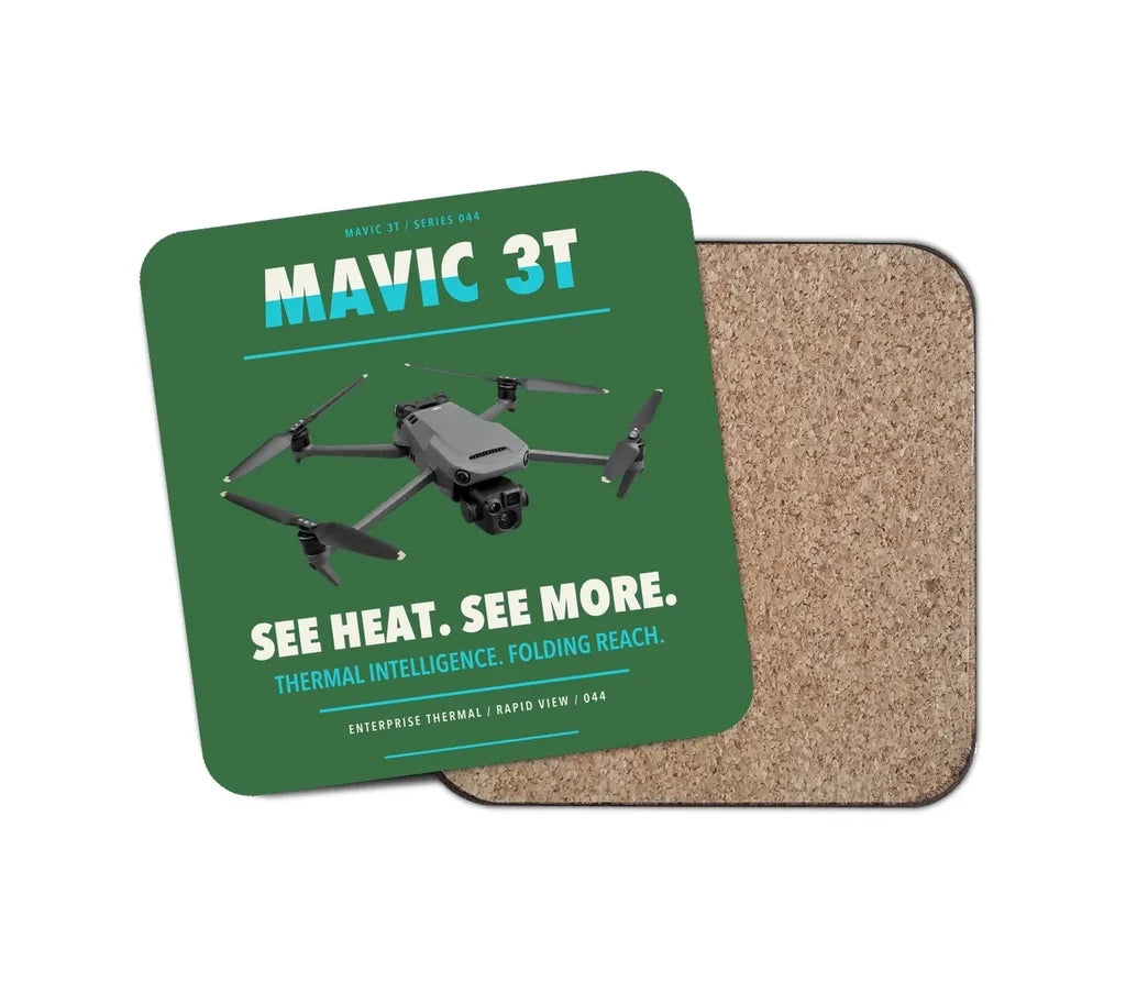 DJI Mavic 3 Thermal design on green 1 piece coaster