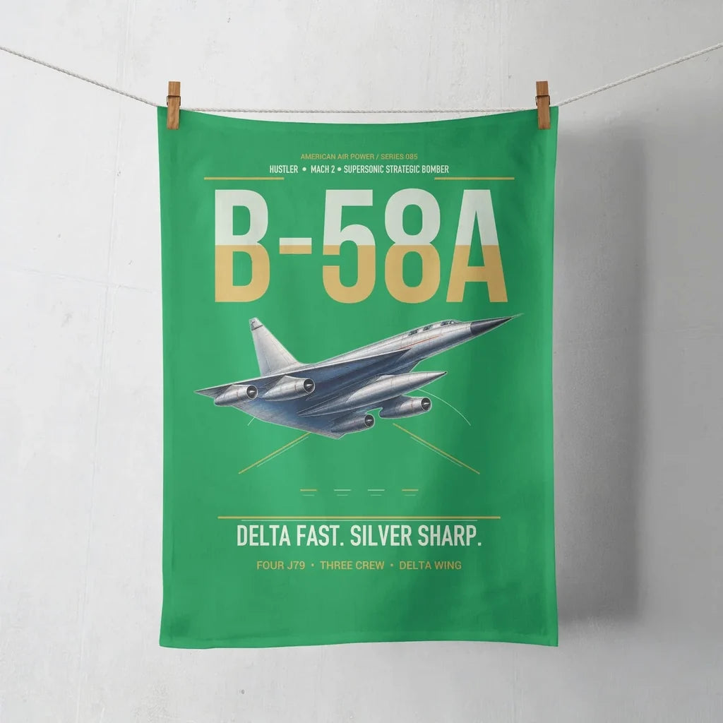 B-58A Hustler design on green towel