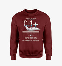 Thumbnail for Cessna Citation CJ1+ design on wine red sweatshirt