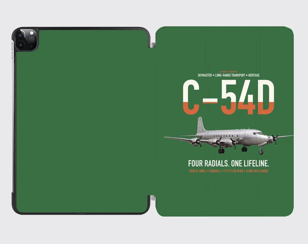 C-54D Skymaster design on green ipad tablet case