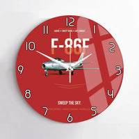 Thumbnail for F-86F Sabre Sweep The Sky design on red no frame wall clock