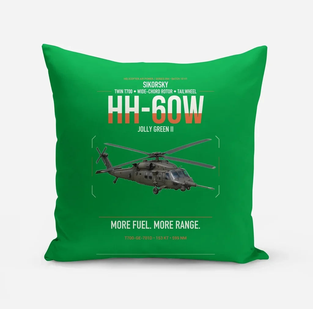 Sikorsky HH-60W Jolly Green II design on green pillow