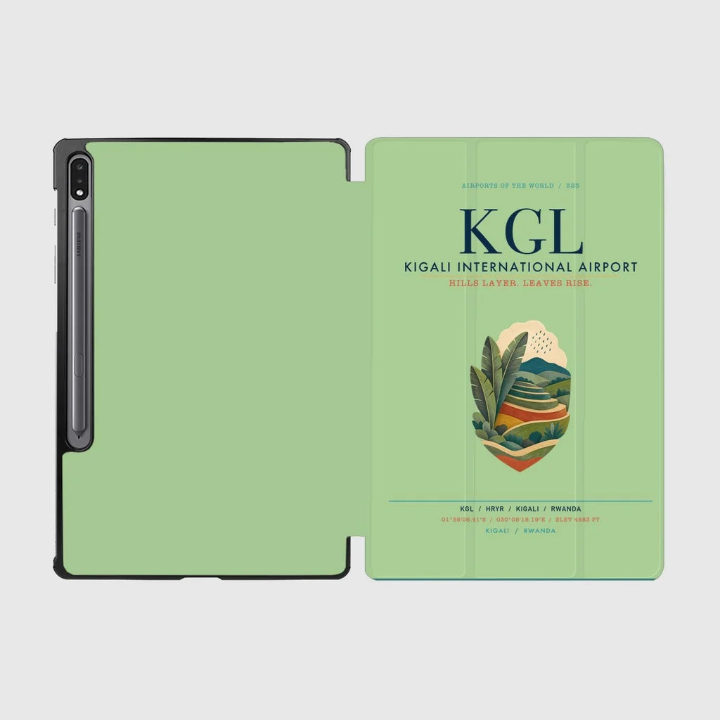 Kigali International Airport (KGL) design on light green samsung tablet tablet case