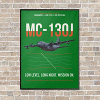 Thumbnail for MC-130J COMMANDO II vertical canvas print - framed - green background