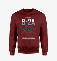 Thumbnail for B-2A Spirit design on wine red sweatshirt