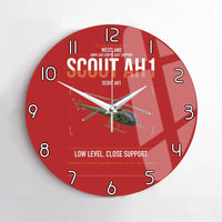 Thumbnail for Westland Scout AH1 design on red no frame wall clock