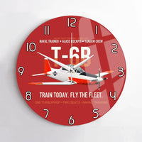 Thumbnail for T-6B Texan II Naval Aviator Training design on red no frame wall clock