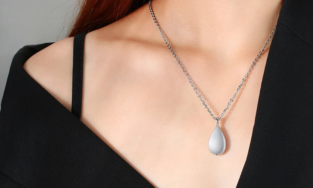 Your Custom Design & Image & Logo & Text Design Can open droplet shaped pendant