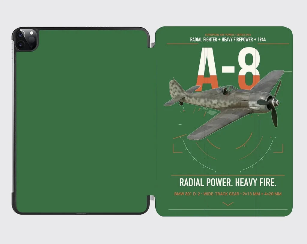 Focke-Wulf Fw 190A-8 design on green ipad tablet case