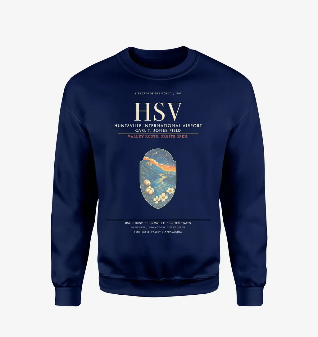 Huntsville International Airport HSV Sweatshirt - Navy Blue