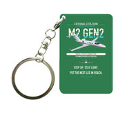 Thumbnail for Cessna Citation M2 Gen2 design on green designed key chain, double-side print