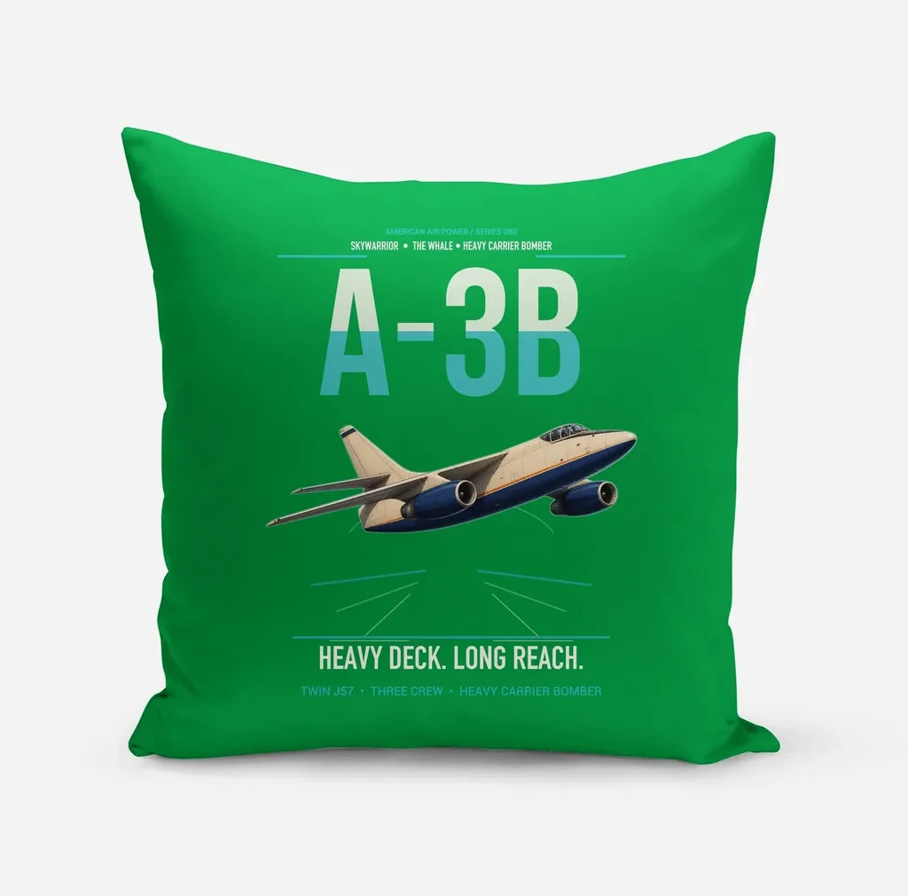 A-3B Skywarrior design on green pillow