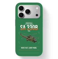 Thumbnail for Aérospatiale SA 330B Puma design on green magsafe iphone case, for iPhone 17 Pro