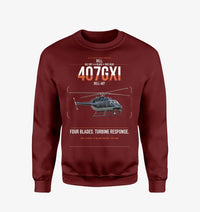 Thumbnail for Bell 407GXi design on wine red sweatshirt