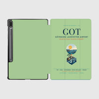 Thumbnail for Göteborg Landvetter Airport (GOT) design on light green samsung tablet tablet case