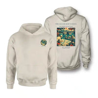 Thumbnail for VINTAGE G4209 - The Island Hop Survey - Double-Side Hoodie design on khaki double side