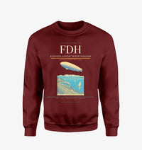 Thumbnail for Bodensee-Airport Friedrichshafen (FDH) design on wine red sweatshirt
