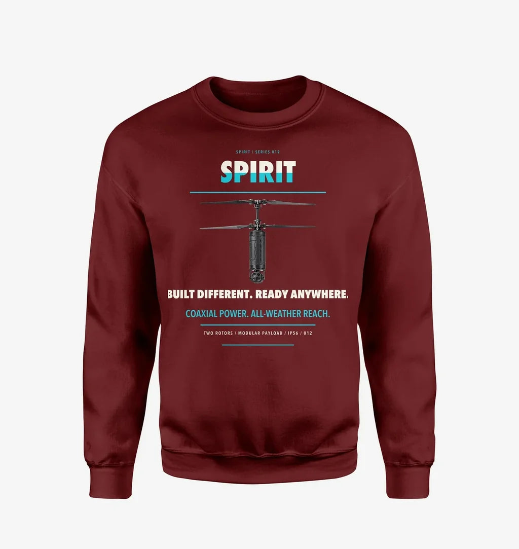 Ascent AeroSystems Spirit design on wine red sweatshirt