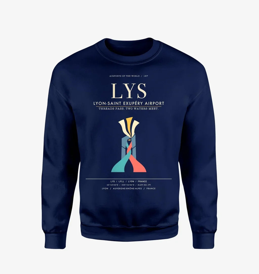 Lyon-Saint Exupery Airport LYS Sweatshirt - Navy Blue