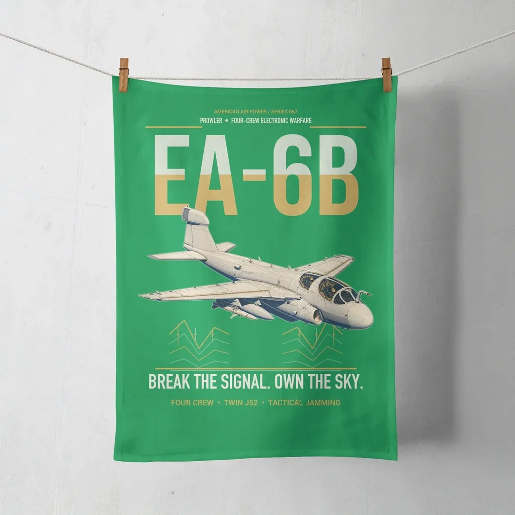 EA-6B Prowler design on green towel