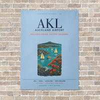 Thumbnail for Auckland Airport AKL vertical canvas print - no frame - light blue background
