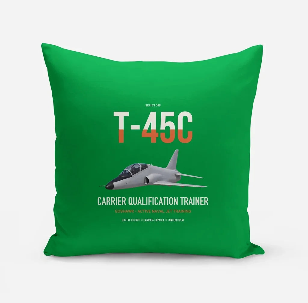T-45C Goshawk design on green pillow