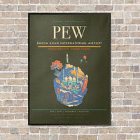 Thumbnail for Bacha Khan International Airport PEW - Canvas Framed - Green Army