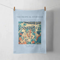 Thumbnail for VINTAGE G4225 - The Tropical Stopover - Designed Towels design on lightblue