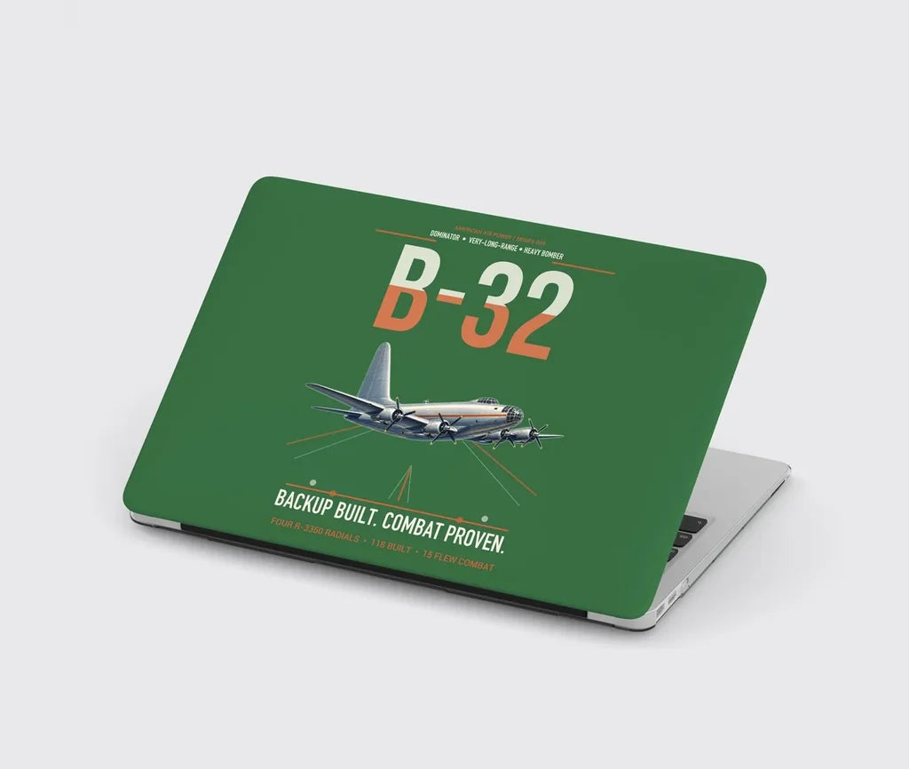B-32 Dominator design on green MacBook case