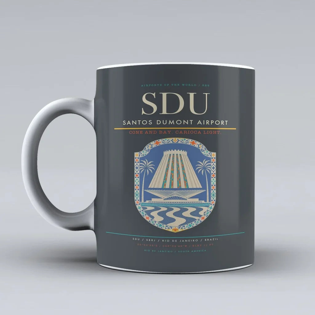 Dumont Airport SDU Mug design on gray santos