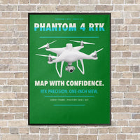 Thumbnail for DJI Phantom 4 RTK vertical canvas print - framed - green background