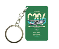 Thumbnail for Cessna 206 Stationair design on green designed key chain, double-side print