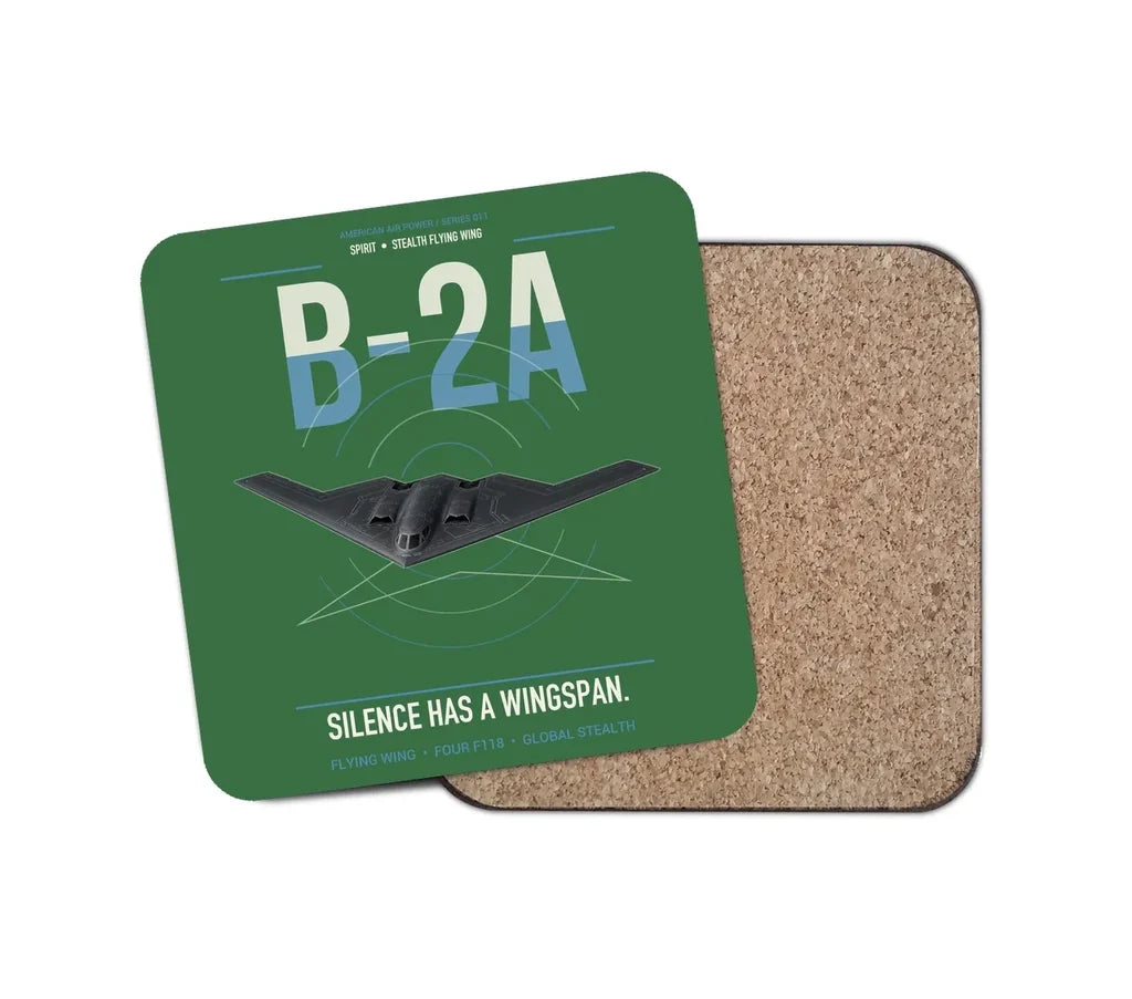 B-2A Spirit design on green 1 piece coaster