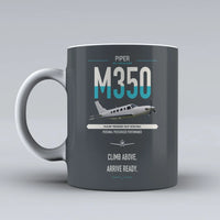 Thumbnail for Piper M350 design on gray ceramic mug, double-side print