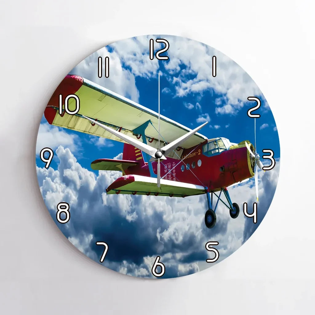 Beautiful Clouds & Antonov-2 Wall Clock - view 2